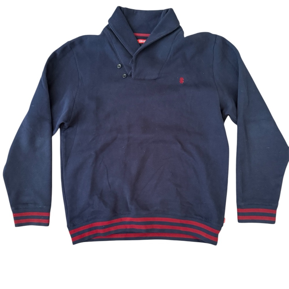 Izod Navy Pullover with Red Accents